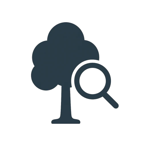 Inspector evaluating trunk defects and lean on a property tree